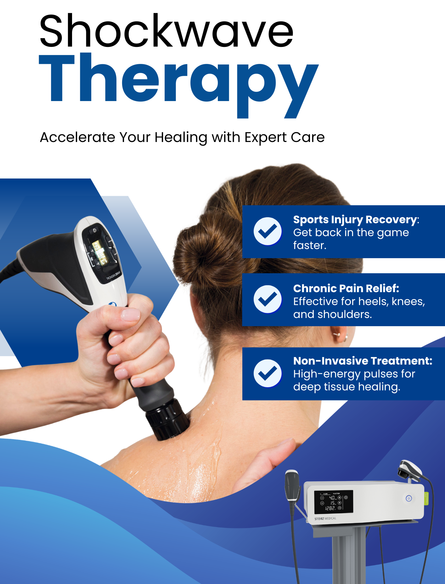 Shockwave therapy treatment at Midwest Sports Medicine